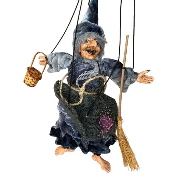 Witch Halloween String Puppet Porcelain Spooky Horror Decoration - Picture 2 of 10